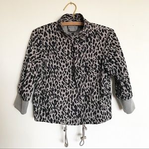 cheetah print 3/4 sleeve jacket